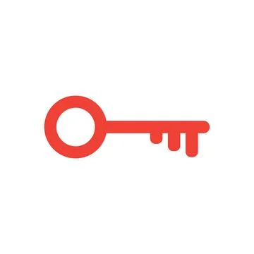 Eps10 vector illustration of a red fill key icon, sign, or symbol Stock Illustration
