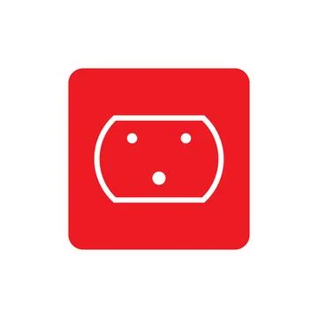 Eps10 vector illustration of a red fill socket icon, sign, or symbol Stock Illustration