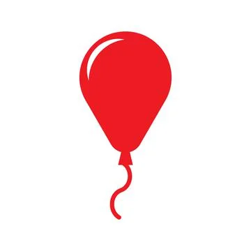Eps10 vector illustration of a red fill balloon icon in simple flat trendy Stock Illustration