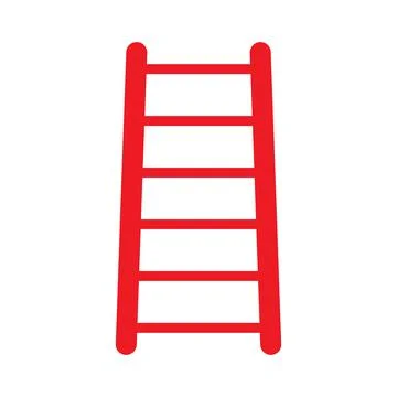 Eps10 vector illustration of a red fill ladder icon, sign, or symbol Illustrazione stock