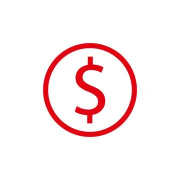 Eps10 vector illustration of a red line money icon, sign, or symbol Stock Illustration