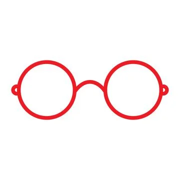 Eps10 vector illustration of a red line eyeglasses icon Stock Illustration
