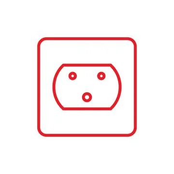 Eps10 vector illustration of a red outline socket icon, sign, or symbol Stockillustratie