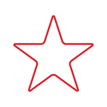 Eps10 vector illustration of a red outline star icon in simple flat trendy Stock Illustration