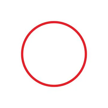 Eps10 vector illustration of a red outline circle icon, sign, or symbol Stock Illustration