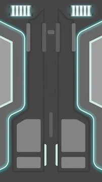 EPS10. Vector illustration. sci-fi neon illuminated door. Graphic illustratio Stock Illustration