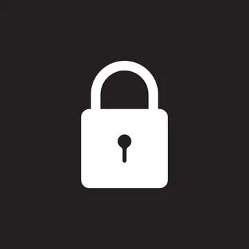 Eps10 vector illustration of a white fill padlock icon, sign, or symbol Stock Illustration