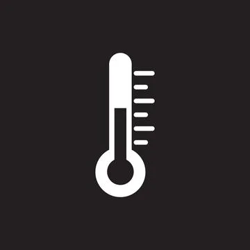 Eps10 vector illustration of a white fill thermometer or temperature icon Stock Illustration