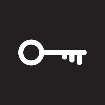 Eps10 vector illustration of a white fill key icon, sign, or symbol Stock Illustration