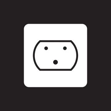 Eps10 vector illustration of a white fill socket icon, sign, or symbol Stock Illustration