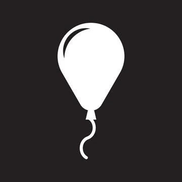 Eps10 vector illustration of a white fill balloon icon in simple flat trendy Stock Illustration