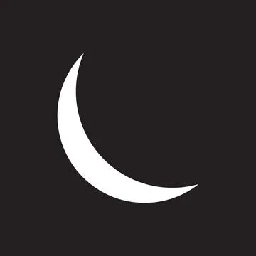 Eps10 vector illustration of a white fill moon icon, sign, or symbol Stock Illustration