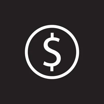 Eps10 vector illustration of a white line money icon, sign, or symbol Stock Illustration