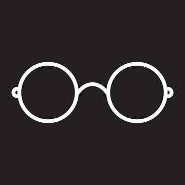 Eps10 vector illustration of a white line eyeglasses icon Stock Illustration
