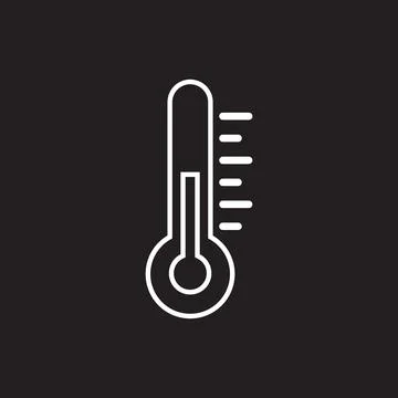 Eps10 vector illustration of a white outline thermometer or temperature icon Stock Illustration