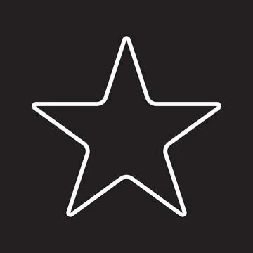 Eps10 vector illustration of a white outline star icon in simple flat trendy Stock Illustration