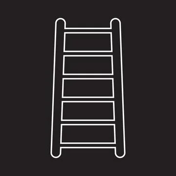 Eps10 vector illustration of a white outline ladder icon, sign, or symbol Illustrazione stock