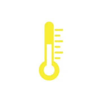 Eps10 vector illustration of a yellow fill thermometer or temperature icon Stock Illustration