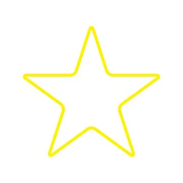 Eps10 vector illustration of a yellow outline star icon in simple flat Stock Illustration