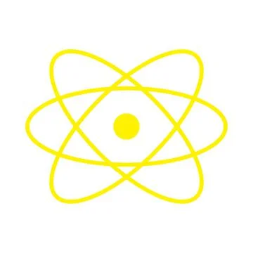 Eps10 vector illustration of a yellow science icon, sign, or symbol Stock Illustration
