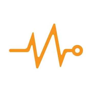Eps10 vector orange Heart beat monitor pulse icon isolated on white backgrou Stock Illustration