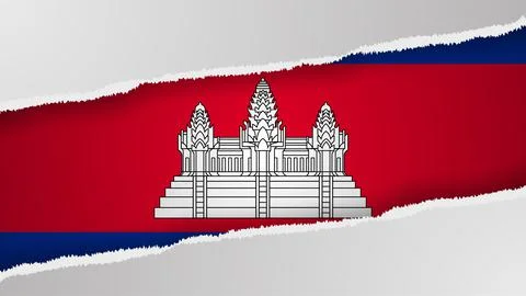 EPS10 Vector Patriotic background with Cambodia flag colors. Stock Illustration