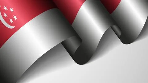 EPS10 Vector Patriotic background with flag of Singapore. An element of imp.. Stock Illustration