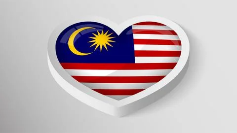 EPS10 Vector Patriotic heart with flag of Malaysia Illustration