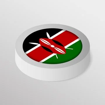 EPS10 Vector Patriotic shield with flag of Kenya. Stock Illustration
