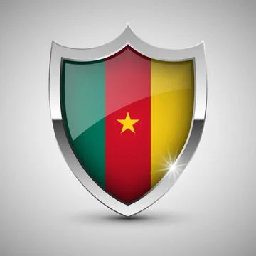 EPS10 Vector Patriotic shield with flag of Cameroon. EPS10 Vector Patrioti... Stock Photos