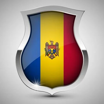 EPS10 Vector Patriotic shield with flag of Moldova. EPS10 Vector Patriotic... Stock Photos