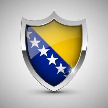EPS10 Vector Patriotic shield with flag of Bosnia. EPS10 Vector Patriotic ... Stock Photos