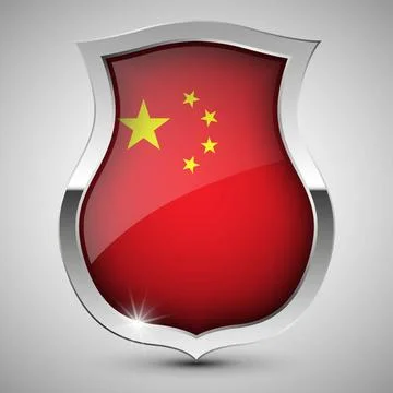 EPS10 Vector Patriotic shield with flag of China. EPS10 Vector Patriotic s... Stock Photos
