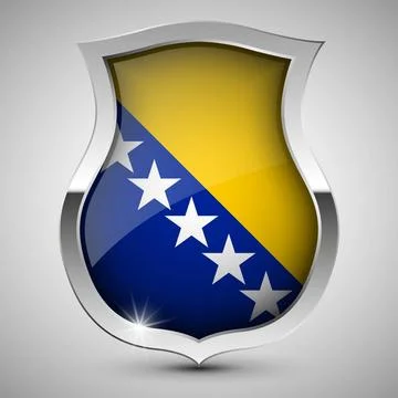 EPS10 Vector Patriotic shield with flag of Bosnia. EPS10 Vector Patriotic ... Stock Photos