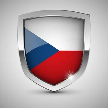 EPS10 Vector Patriotic shield with flag of CzechRepublic. EPS10 Vector Pat... Stock Photos