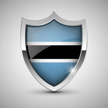 EPS10 Vector Patriotic shield with flag of Botswana. EPS10 Vector Patrioti... Stock Photos