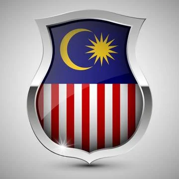 EPS10 Vector Patriotic shield with flag of Malaysia. EPS10 Vector Patrioti... Stock Photos