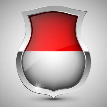 EPS10 Vector Patriotic shield with flag of Indonesia. EPS10 Vector Patriot... Stock Photos