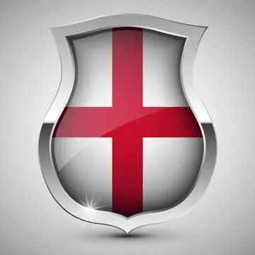 EPS10 Vector Patriotic shield with flag of England. EPS10 Vector Patriotic... Stock Photos