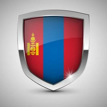 EPS10 Vector Patriotic shield with flag of Mongolia. EPS10 Vector Patrioti... Foto stock