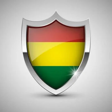 EPS10 Vector Patriotic shield with flag of Bolivia. EPS10 Vector Patriotic... Stock Photos