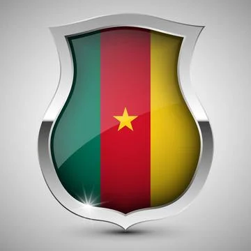 EPS10 Vector Patriotic shield with flag of Cameroon. EPS10 Vector Patrioti... Stock Photos