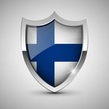 EPS10 Vector Patriotic shield with flag of Finland. EPS10 Vector Patriotic... Stock Photos
