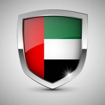 EPS10 Vector Patriotic shield with flag of UAE. An element of impact for t... Stock Photos