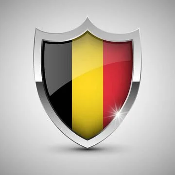 EPS10 Vector Patriotic shield with flag of Belgium. EPS10 Vector Patriotic... Stock Photos