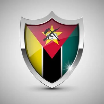 EPS10 Vector Patriotic shield with flag of Mozambique. EPS10 Vector Patrio... Stock Photos