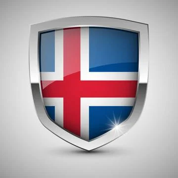 EPS10 Vector Patriotic shield with flag of Iceland. EPS10 Vector Patriotic... Stock Photos