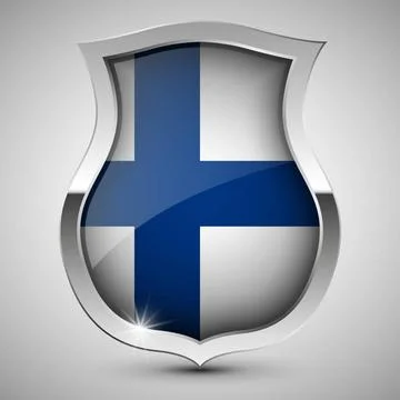 EPS10 Vector Patriotic shield with flag of Finland. EPS10 Vector Patriotic... Stock Photos