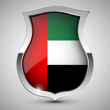 EPS10 Vector Patriotic shield with flag of UAE. An element of impact for t... Stock Photos