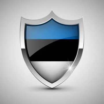 EPS10 Vector Patriotic shield with flag of Estonia. EPS10 Vector Patriotic... Stock Photos